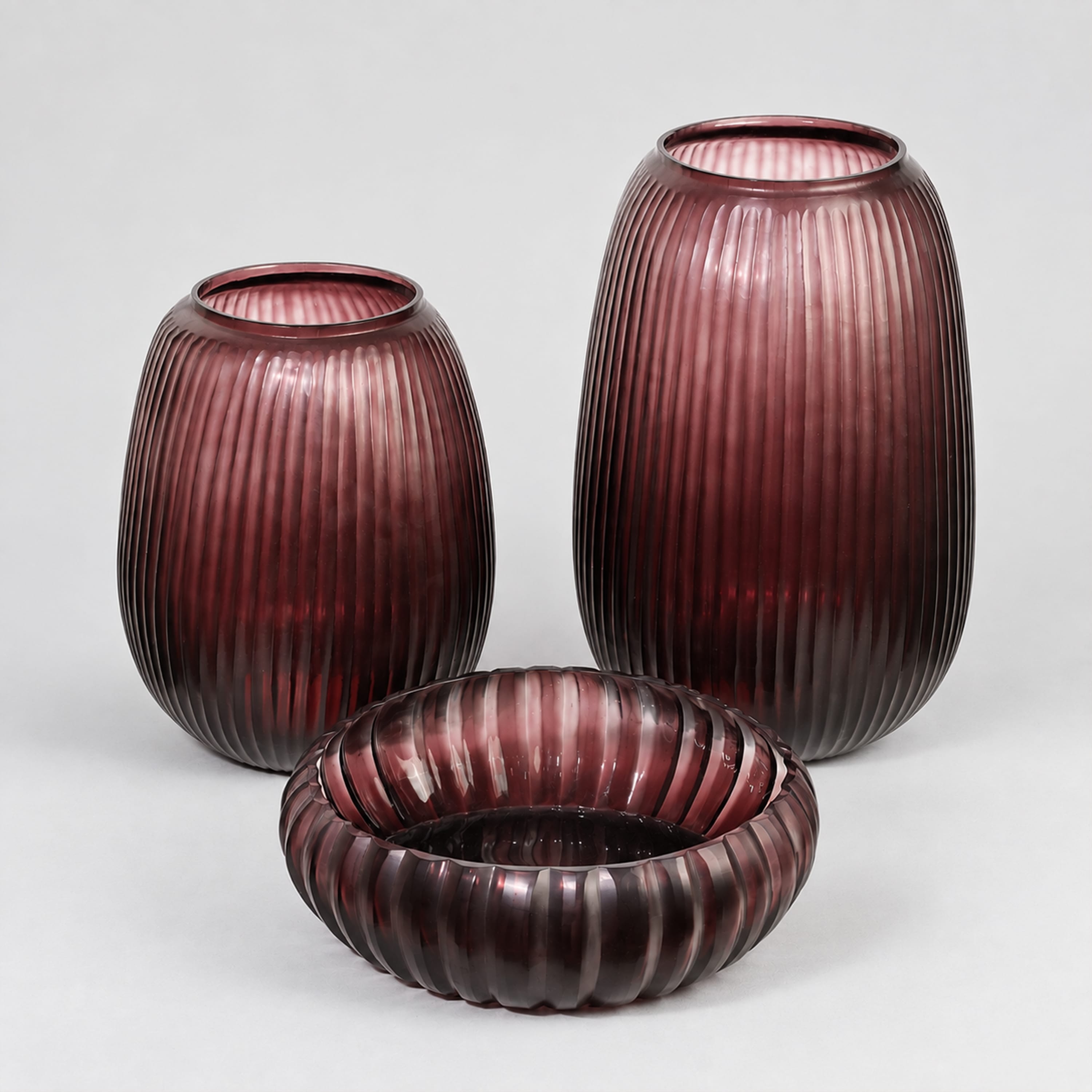 Striped Metallic Glass Vase