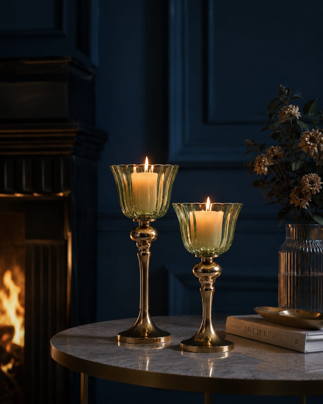 Dahlia Green Votive