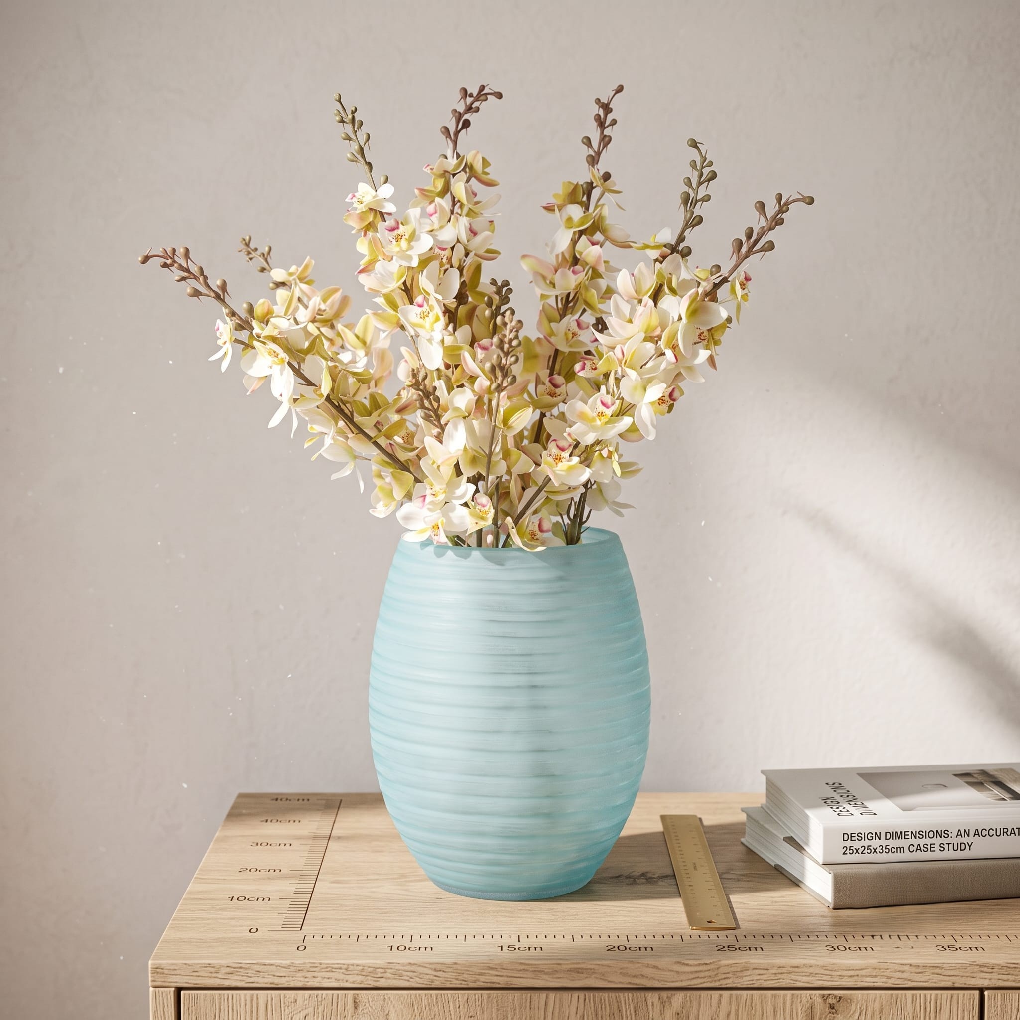 Turquoise Gradient Glass Vase