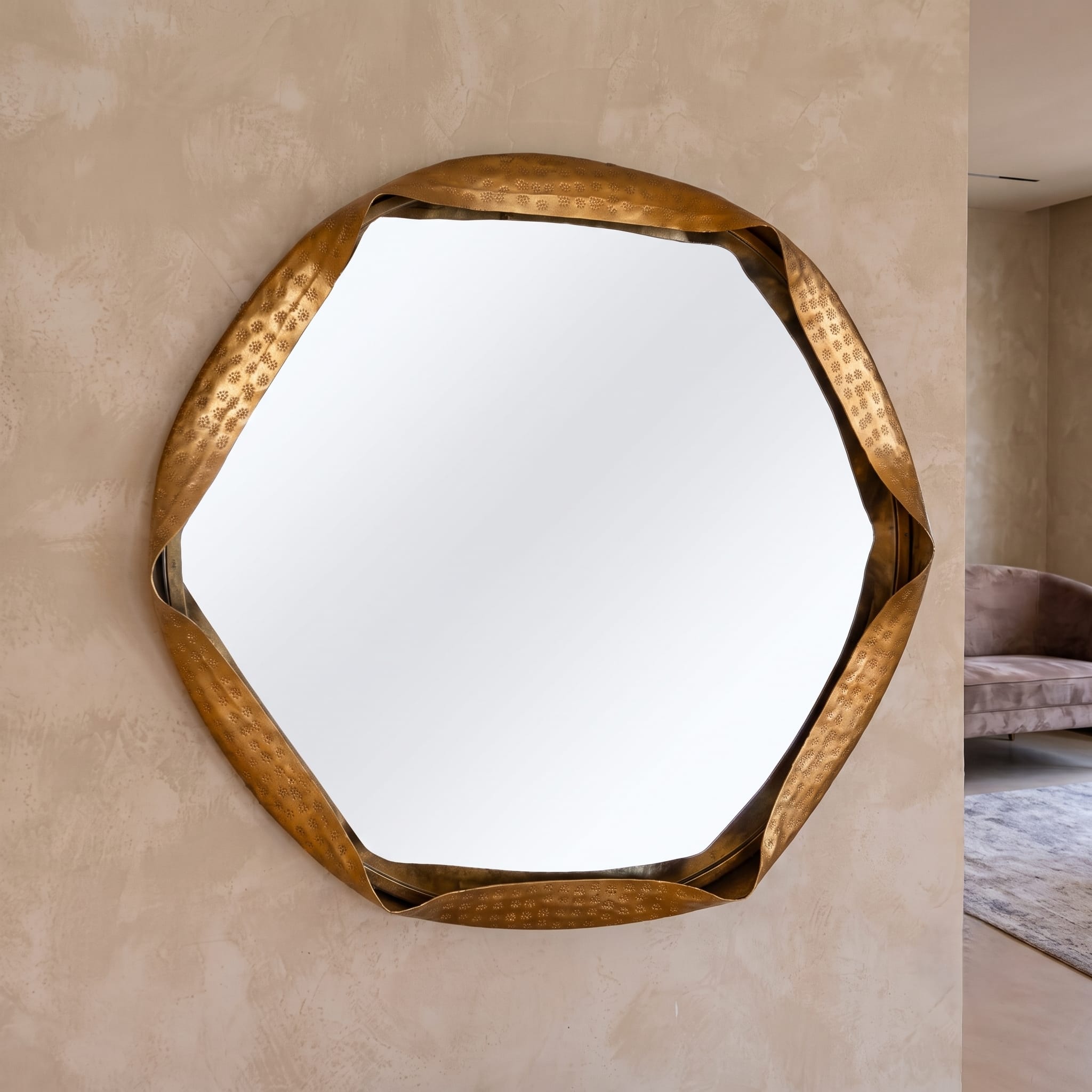 Hammered Halo Mirror